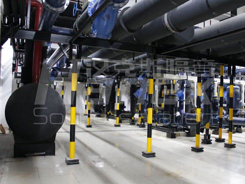 紹興市人民醫院冷凝機組減振降噪現場